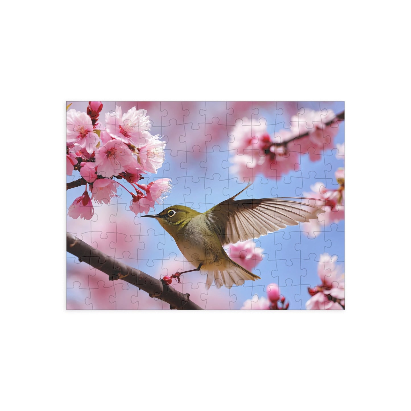 Puzzle - Japanese White-eye Bird Cherry Blossom, 96-1000 Piece Jigsaw, Relaxing Hobby for Adults Kids, Mindfulness Activity, Holiday Gift,