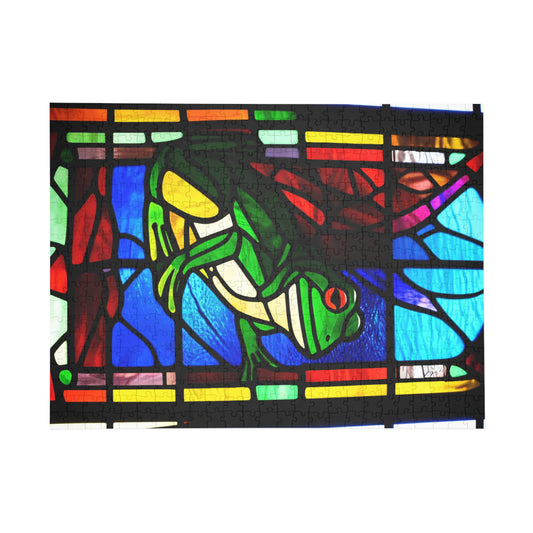 Jigsaw Puzzle - Stained Glass Frogs