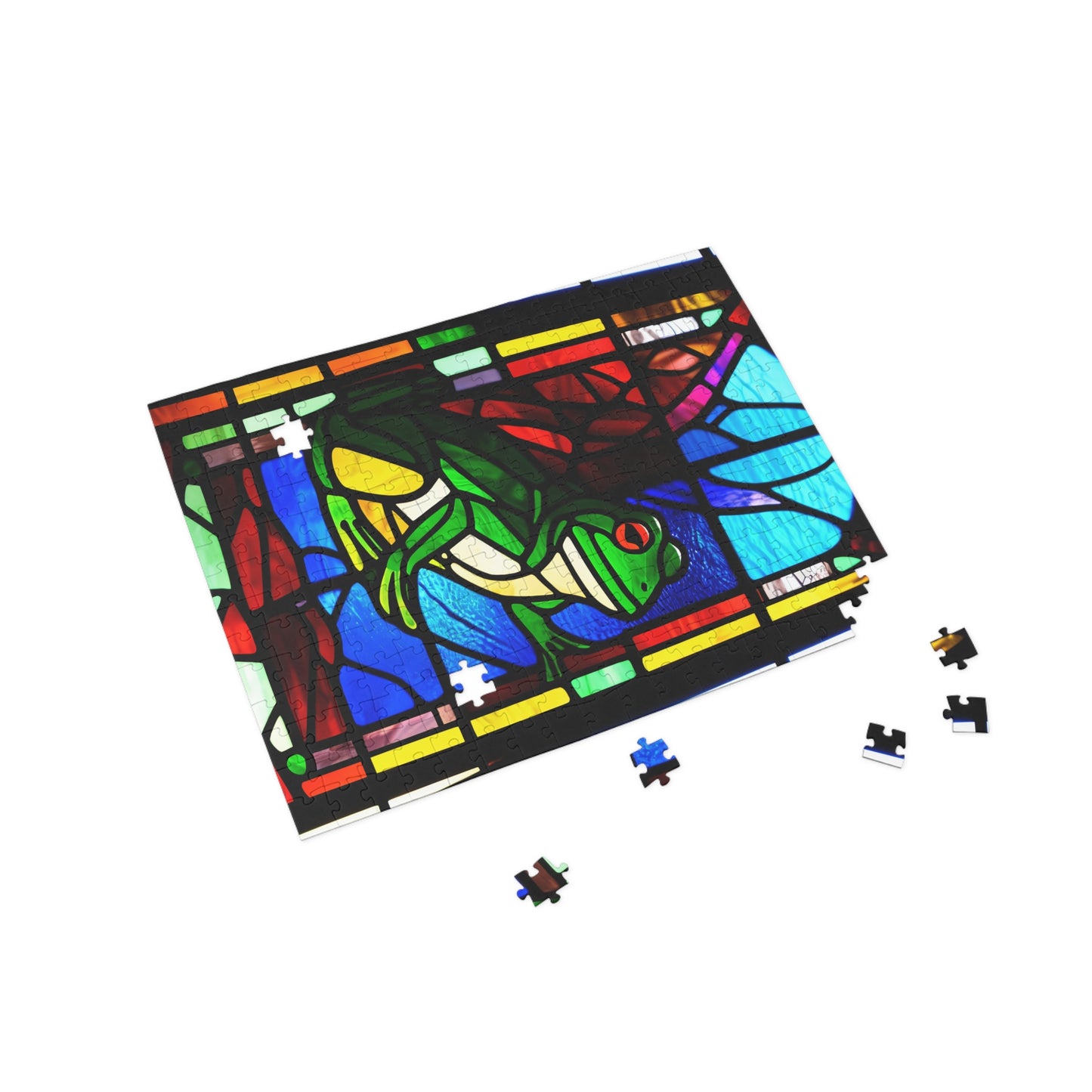 Jigsaw Puzzle - Stained Glass Frogs