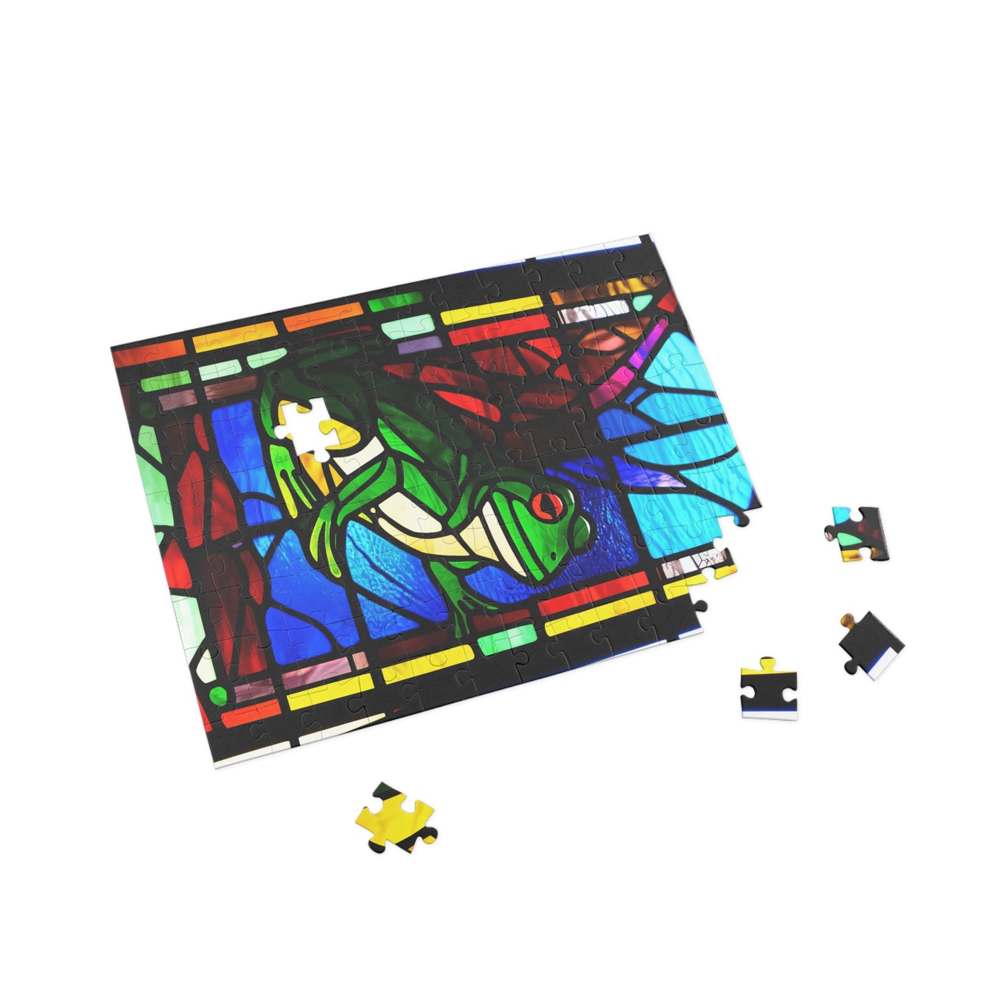 Jigsaw Puzzle - Stained Glass Frogs