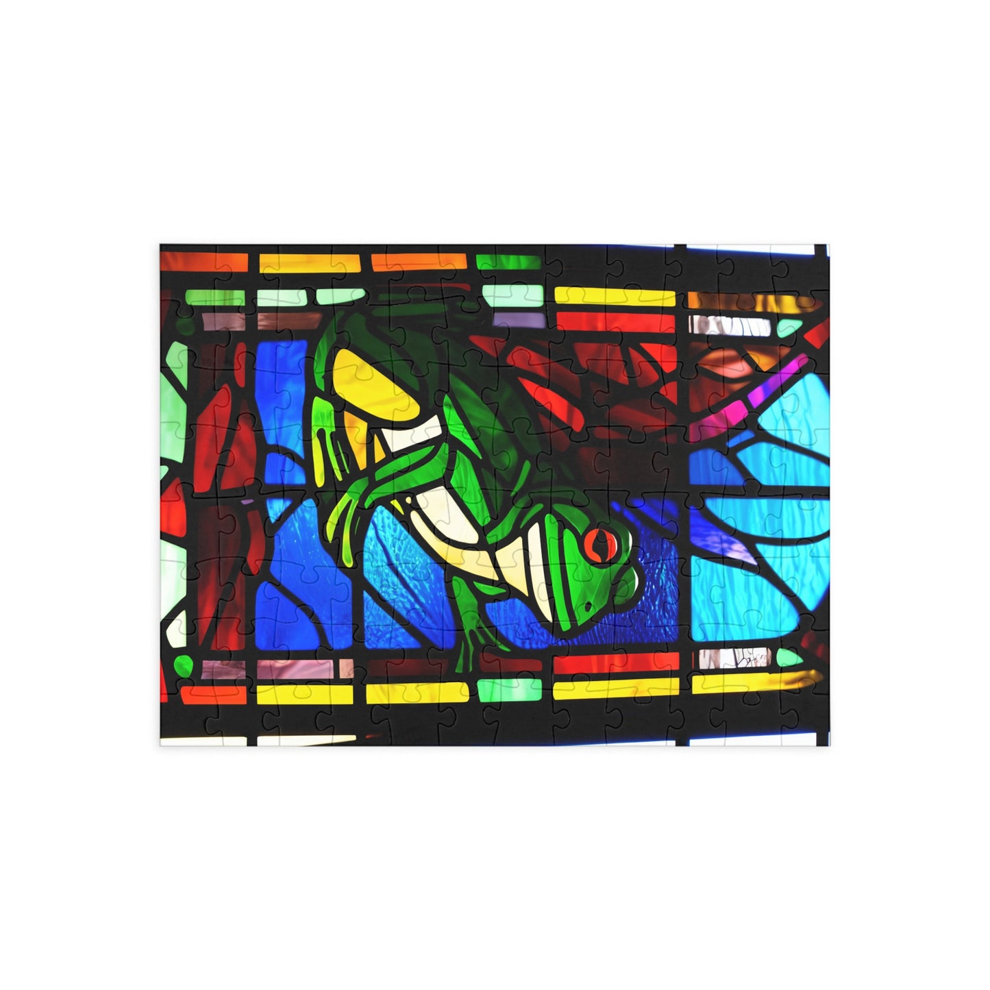 Jigsaw Puzzle - Stained Glass Frogs