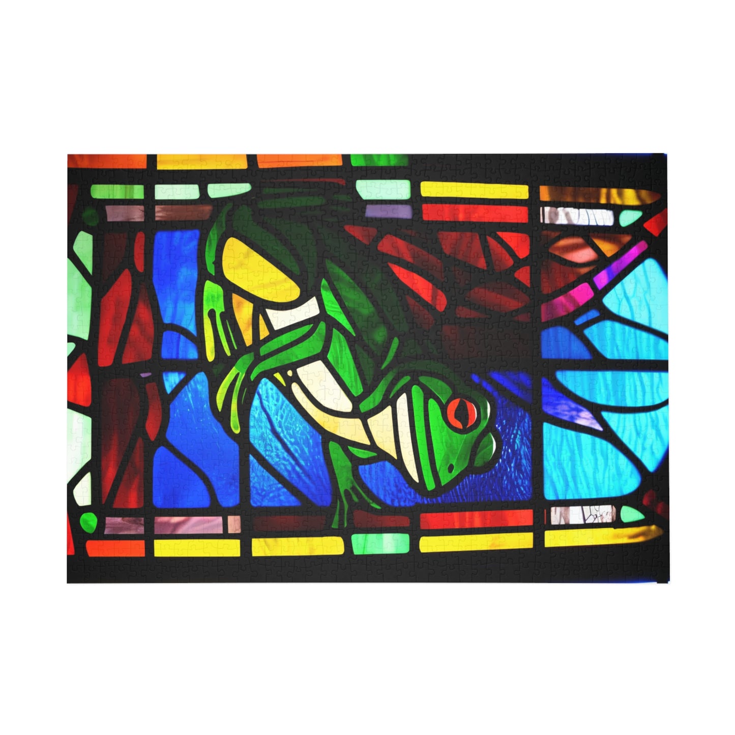 Jigsaw Puzzle - Stained Glass Frogs